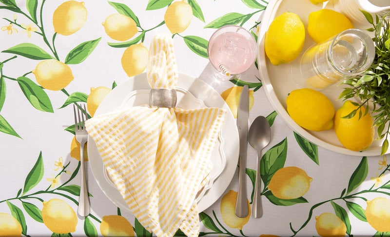 DII Lemon Bliss Outdoor Tabletop, Collection Stain Resistant & Waterproof, Tablecloth, 60x84 - Image 4